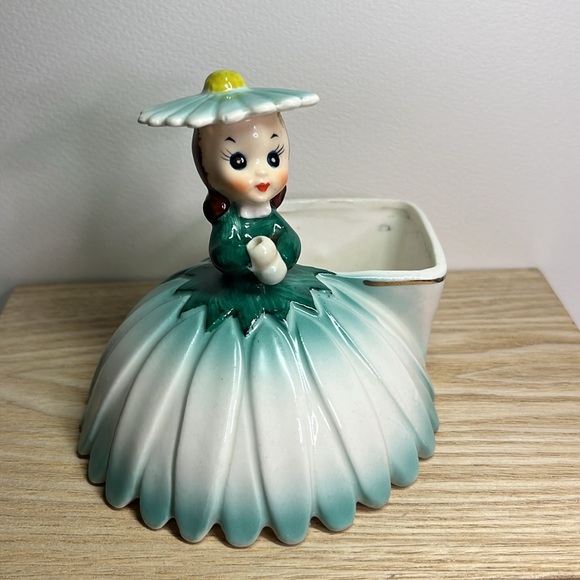 RARE Napco 1956 Daisy Girl S1702C w Label Green Yellow - Picture 1 of 16